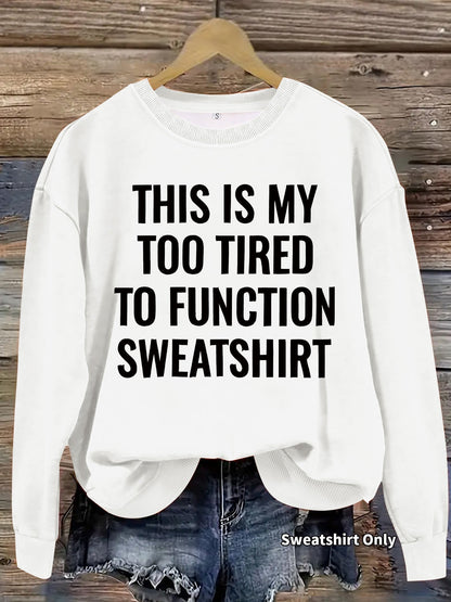 Slogan pattern printed round neck sweatshirt