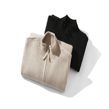Solid Color Knit Texture Loose Casual Sweater Coat