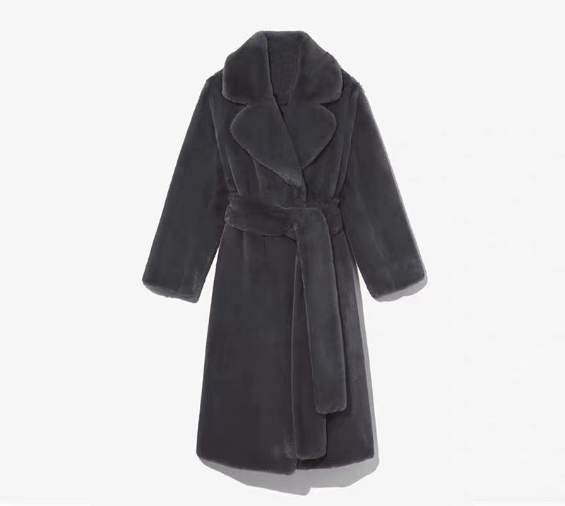 Imitation fur cotton coat thick plush women's coat