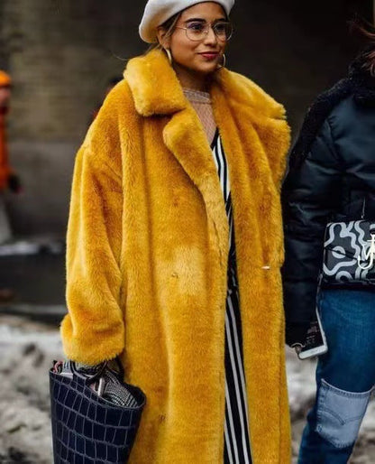 Imitation fur cotton coat thick plush women's coat