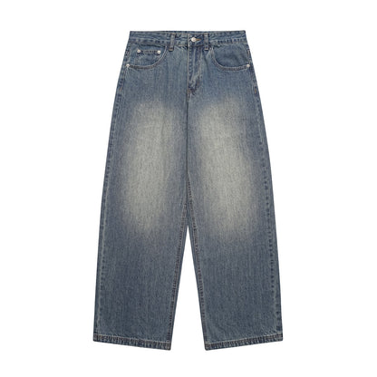 Denim Wide Leg Pants Loose Fit Long Trousers