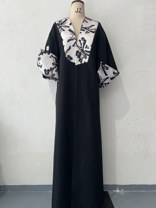Medium-length patchwork overcoat